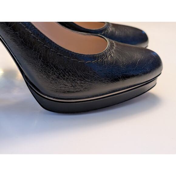 Emporio Armani Black Leather Platform Pumps - Made in Italy - 36.5 (US 6.5) - Picture 7 of 11